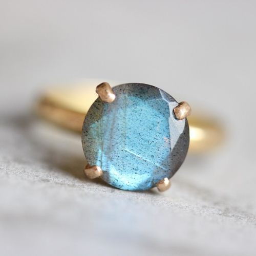 Gold Ring, Labradorite gold ring, 18k gold engagement ring 