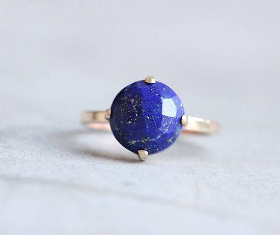Gold lapis ring 18k gold