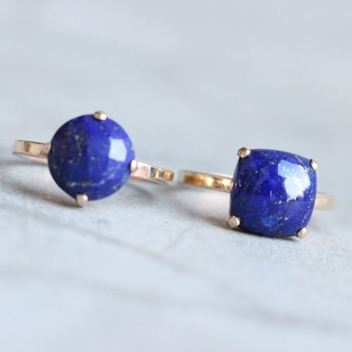 Gold lapis ring, 18k gold ring, Lapis Lazuli gemstone ring