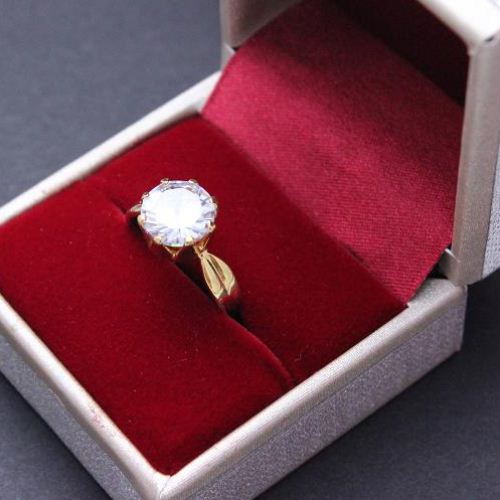 Gold plated cz ring 24k