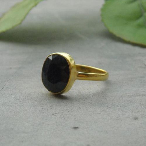Gold vermeil ring Blue Sapphire