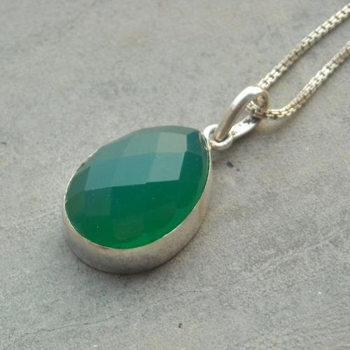 Green Chalcedony Pendant Chalcedony Jewelry