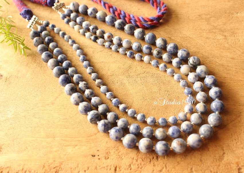 Healing sodalite layered gemstone necklace anniversary gift