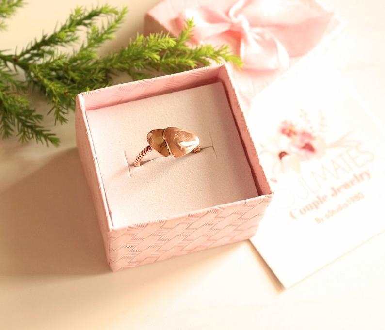 Heart ring - 14k Rose gold ring - promise ring - valentines gift 