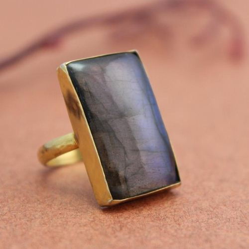 Labradorite Gold Ring Vermeil Labradorite