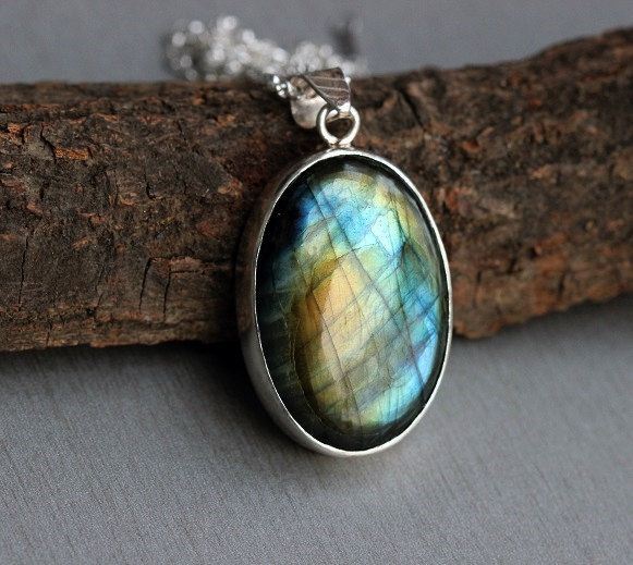 Labradorite Pendant Gemstone Pendant Sterling
