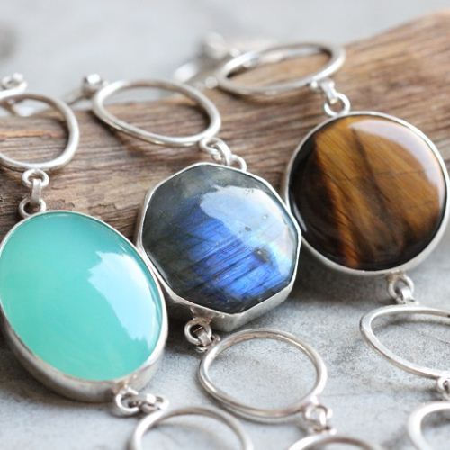 Labradorite bracelet, Hexagon sterling silver artisan bracelet