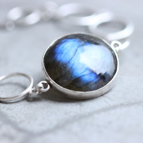 Labradorite bracelet, Sterling silver bracelet, Artisan handmade jewelry