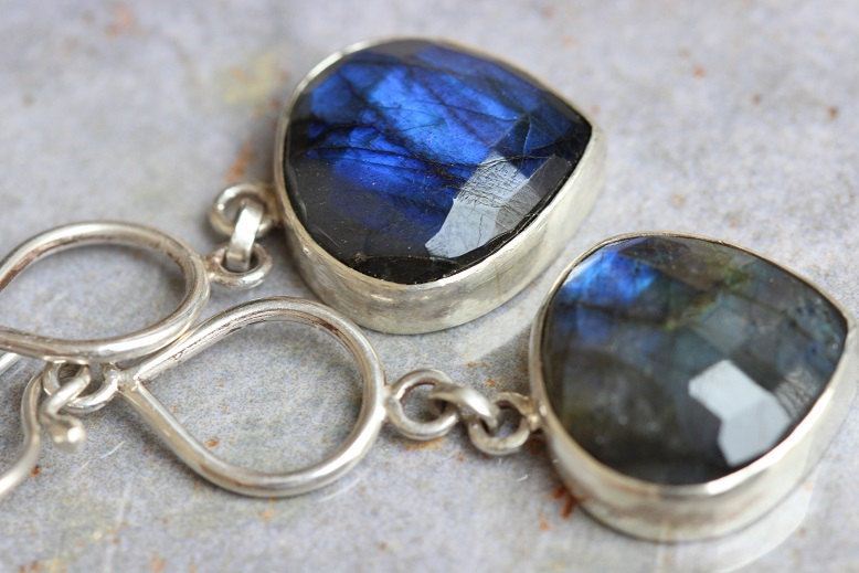 Labradorite earrings Dangle earrings Bezel
