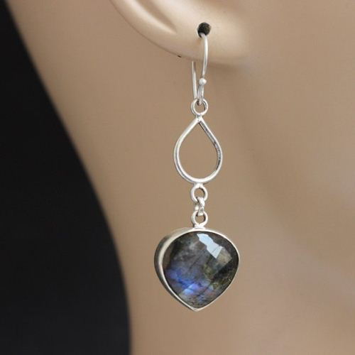 Labradorite earrings, Dangle earrings, 925 silver earrings