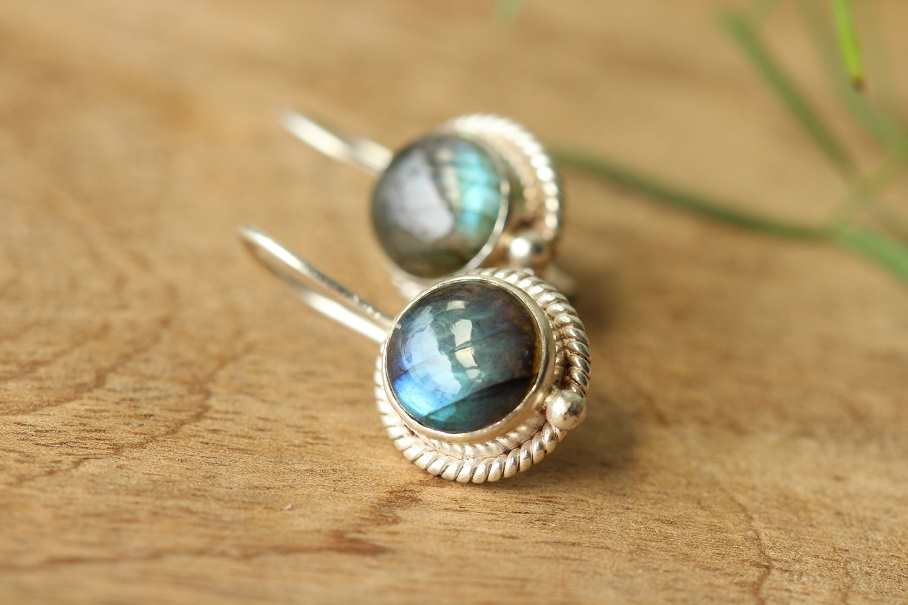 Labradorite earrings, gemstone earrings, Sterling silver