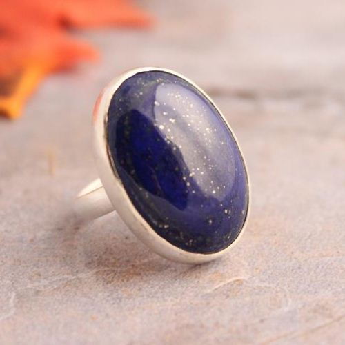 Lapis lazuli ring Deep blue