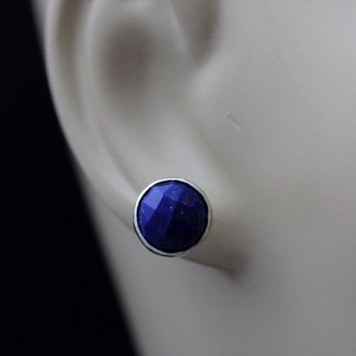 Lapis lazuli stud earrings, Lapis earrings, Lapis silver earrings 
