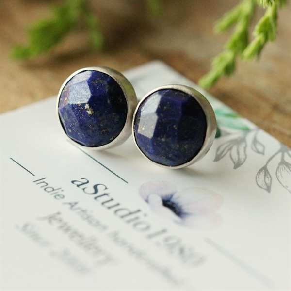 Lapis necklace beaded gemstone necklace earrings set