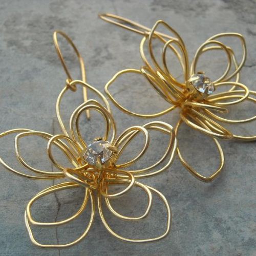 Lotus Flower earrings,  Gold filled earrings, Handmade earrings