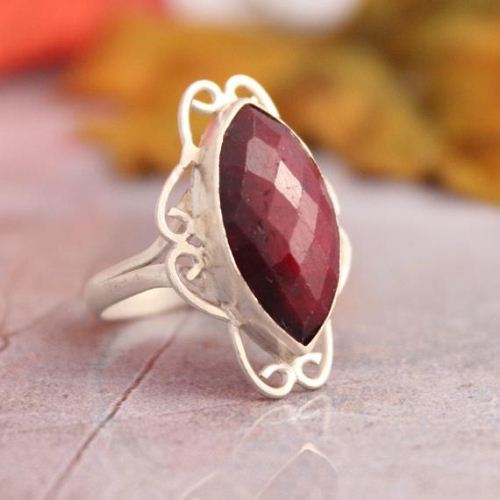 Marquise ring Filigree ring Ruby