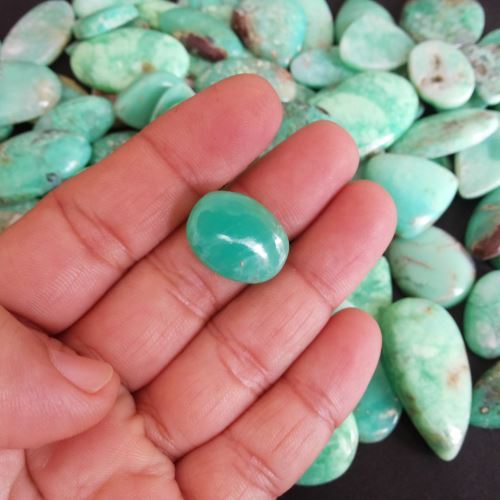 Mint Green Chrysophrase ring jewelry - Oval silver ring