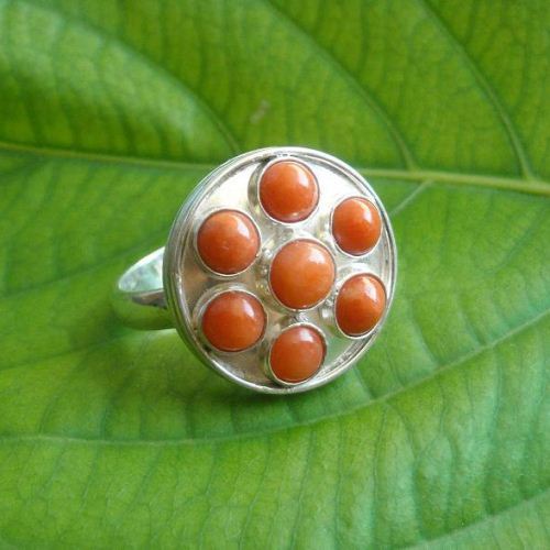 Natural Coral ring Ethnic ring