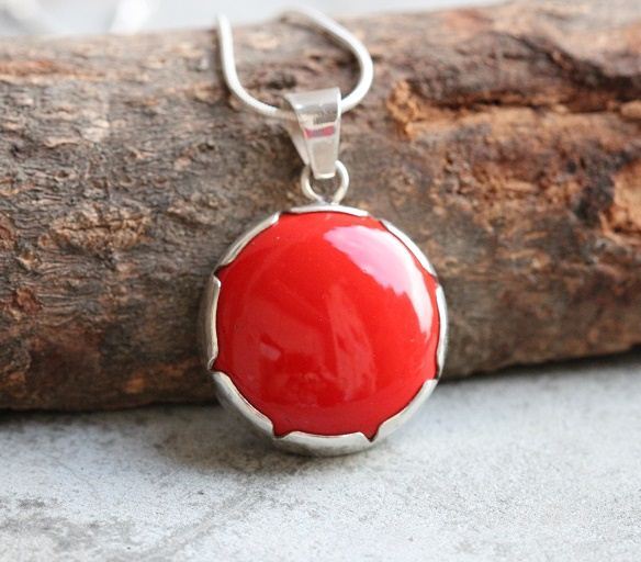OOAK Red Coral pendant Artisan