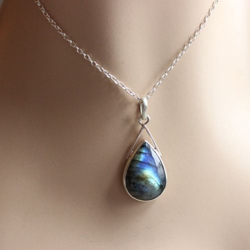 OOAK labradorite pendant necklace - Gemstone silver pendant