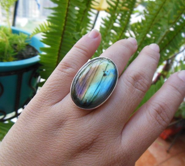 OOAK labradorite ring statement ring