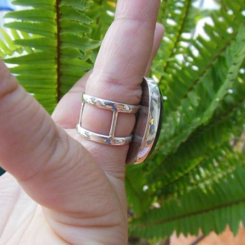 OOAK labradorite ring, Statement ring, Artisan silver oval ring 