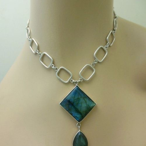 OOAK Sterling silver labradorite necklace