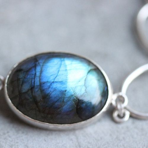 One of a kind gift for her - Handmade labradorite silver bracelet