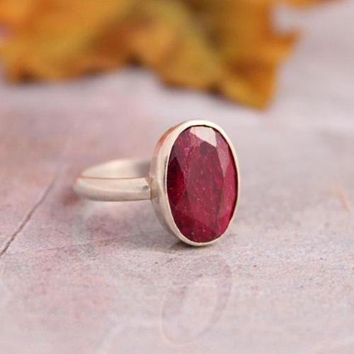 Oval ruby ring july birthstone