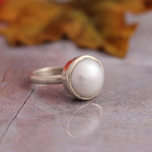 Pearl Ring Silver pearl ring