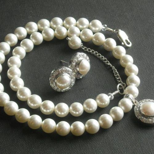 Pearl bridal jewelry sets CZ