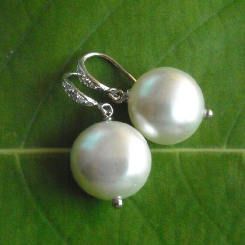 Pearl pendant and earrings set, Single pearl silver pendant set