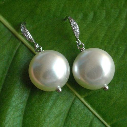 Pearl pendant and earrings set, Single pearl silver pendant set
