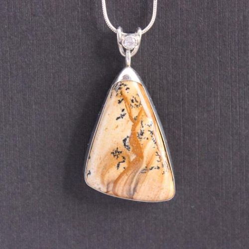 Picture jasper pendant necklace One