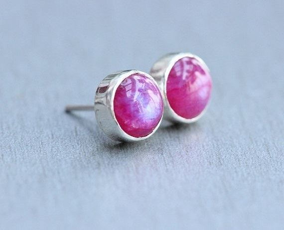 Pink Moonstone Earrings Moonstone Stud