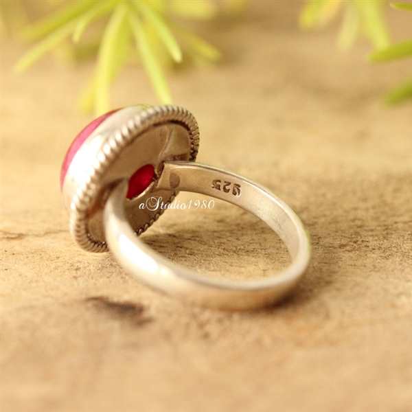 Pink Moonstone Ring - Rainbow moonstone ring - silver ring