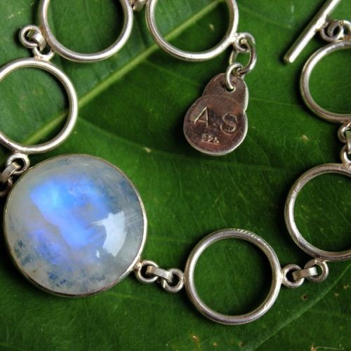 Rainbow Moonstone bracelet - Sterling silver bracelet