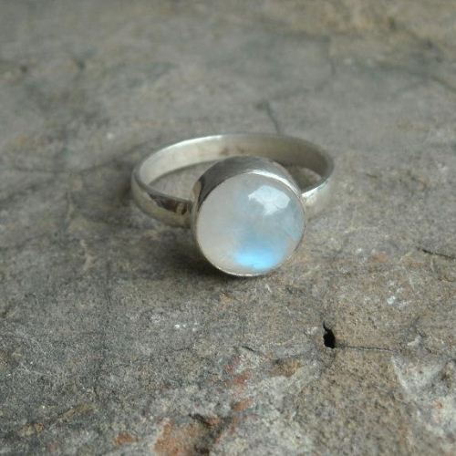 Rainbow moonstone ring, Sterling silver moonstone wedding ring