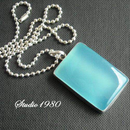 Rectangle Chalcedony pendant Chalcedony necklace