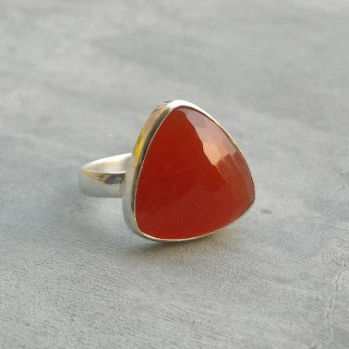 Red Carnelian Ring - Carnelian silver ring - Silver carnelian rings
