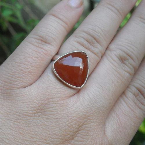 Red Carnelian Ring - Carnelian silver ring - Silver carnelian rings