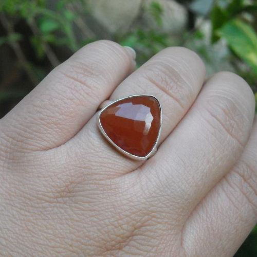 Red Carnelian Ring - Carnelian silver ring - Silver carnelian rings