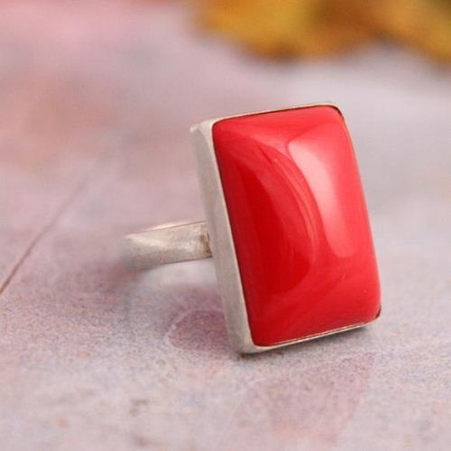 Red Coral Ring Valentine RED