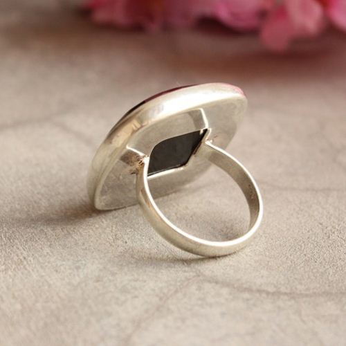 Rock star ring, Black onyx silver ring, Bold Black statement ring