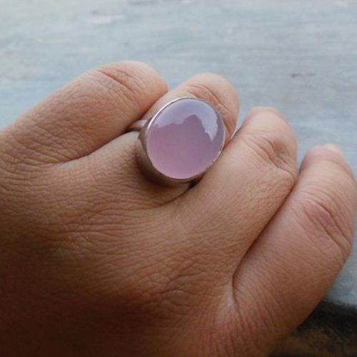 Rose quartz ring, Pink ring, 925 silver ring, Artisan ring