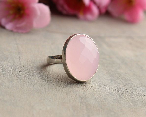 Rose quartz ring Sterling silver