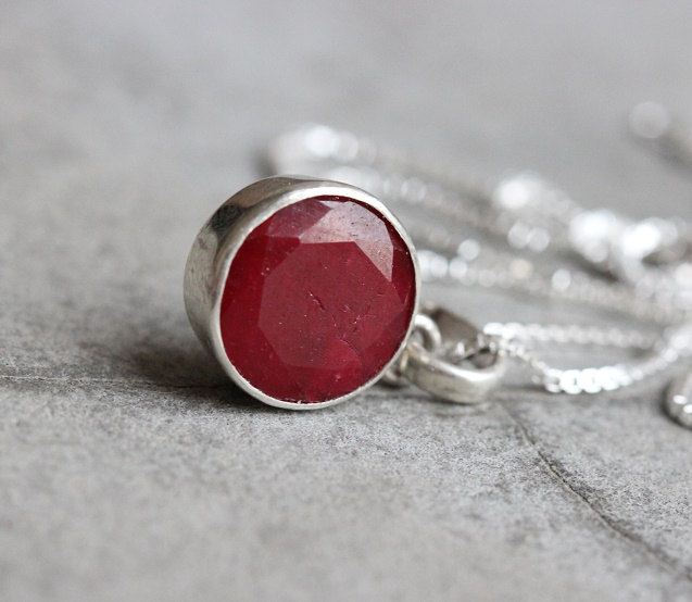 Ruby pendant Red pendant Bezel