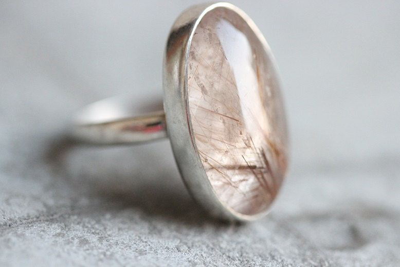 Rutil Quartz ring Oval ring