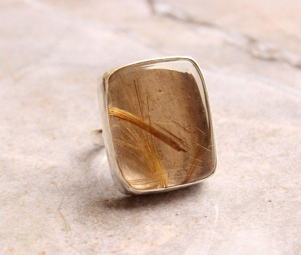 Rutil Quartz ring square ring