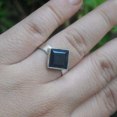 Sapphire ring, Handmade artisan ring, Precious silver jewelry